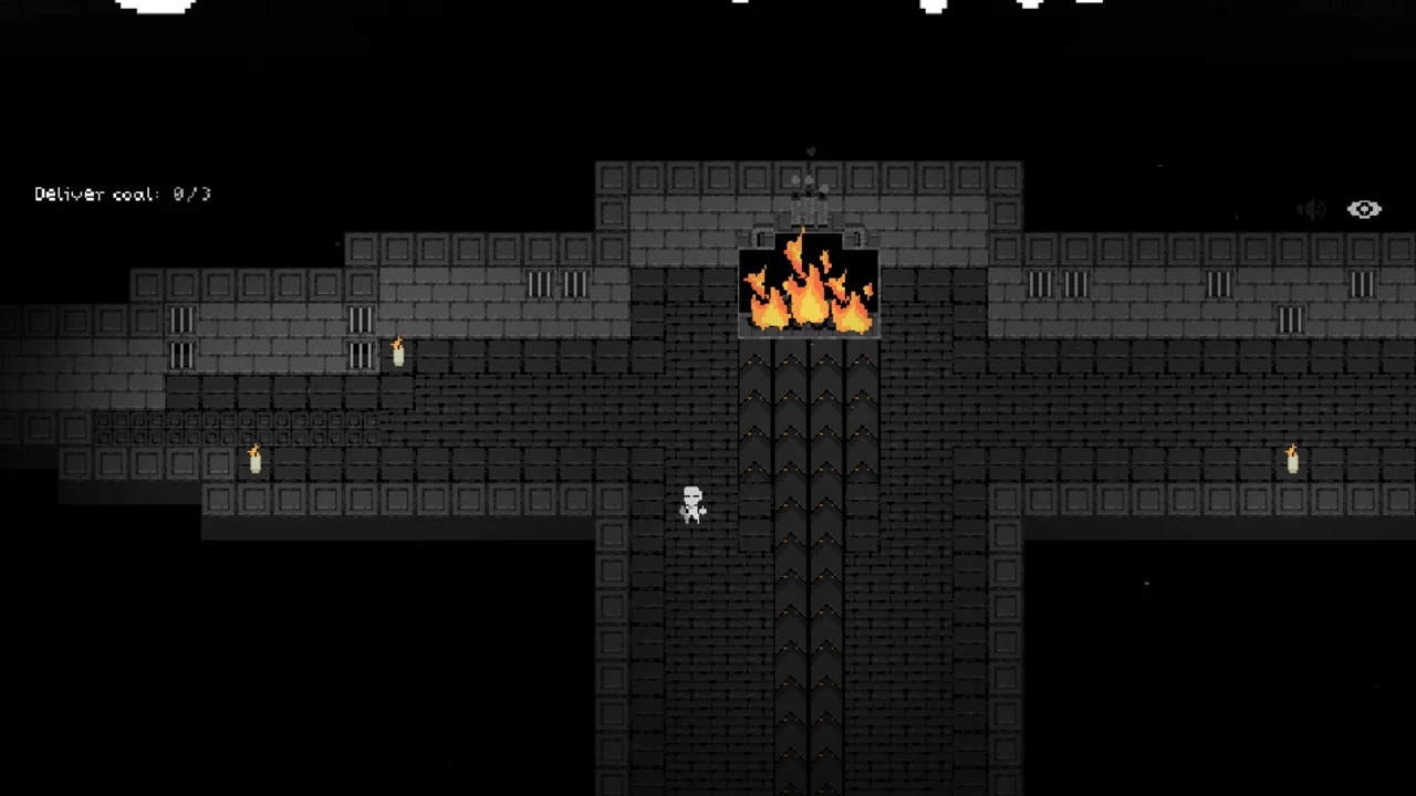 Compressed pixel-art view of Cobb Can Move first dungeon room
