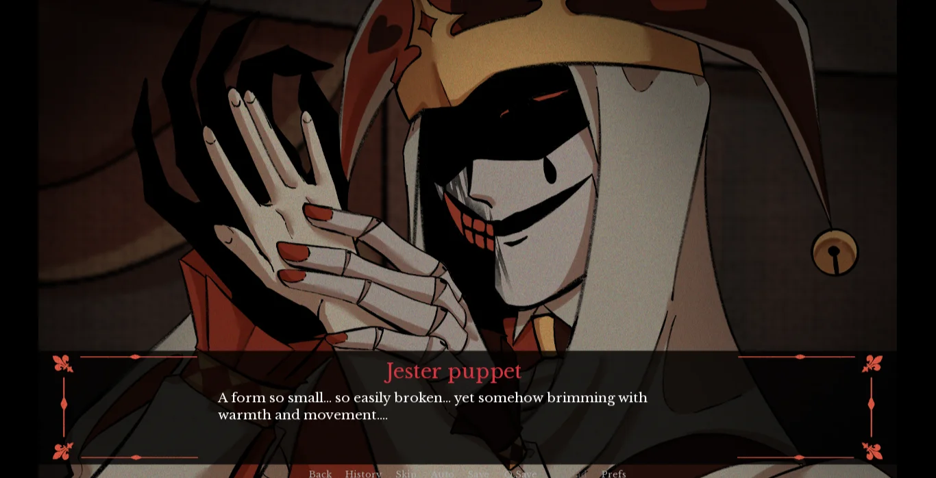 Jestyn holding a small puppet in a story scene